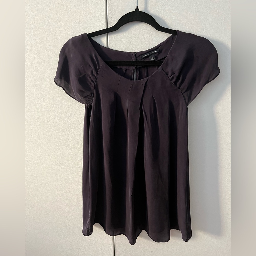 Silk cap shoulder top